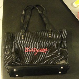 Thirty One Cindy Tote Swiss Dot w/Pink Logo